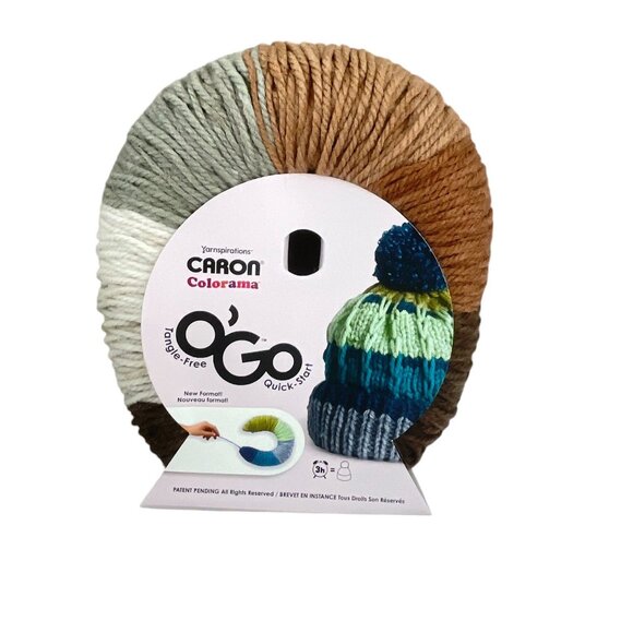 Caron OGo Colorama Yarn Tangled-Free Quick-Start 100% Acrylic Multicolor Brown/G - Picture 6 of 7